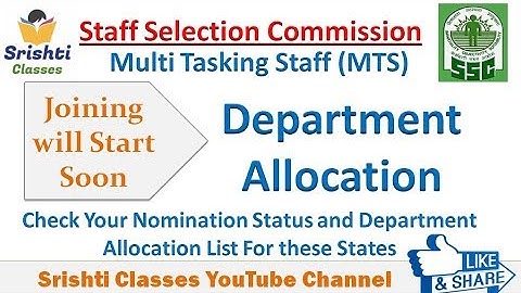 SSC MTS Department Allocation 2016 | SSC MPR Region Allocation | Madhya Pradesh | Chhattisgarh