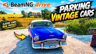 Parking Vintage Cars in BeamNG.drive 🚗🔥 | Satisfying Classic Car Parking screenshot 1
