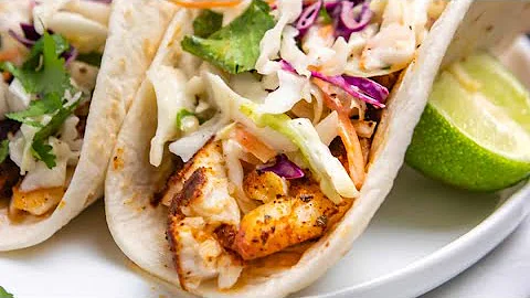 15 Minute Air Fryer Fish Tacos with Cilantro Lime Slaw