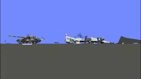 Algodoo Bus vs T-90 Tank