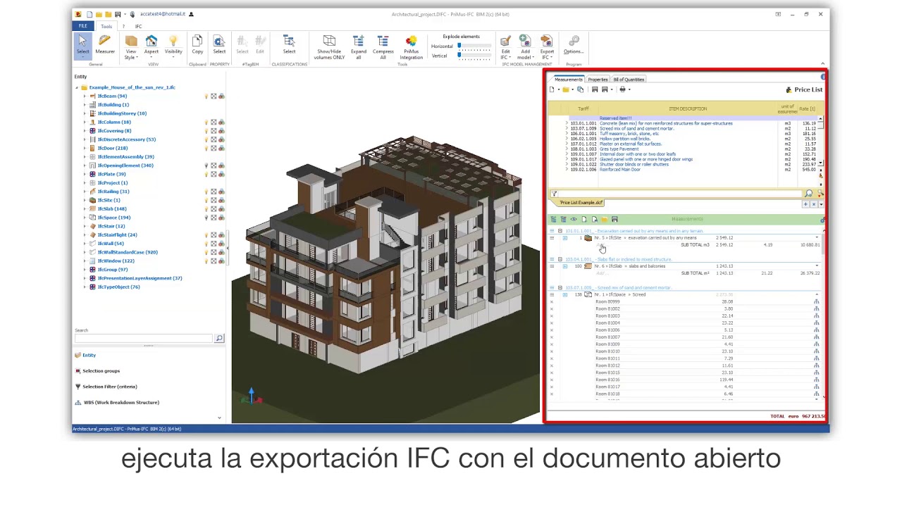 Tutorial de PriMus IFC - Exportar en formato IFC - ACCA software - YouTube