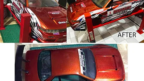 NISSAN SILVIA S13 scale 1/10 waterslide sticker application