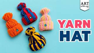 DIY Yarn Hat 🧶🧢 | Mini Wool Hat Craft | Easy Handmade Decoration