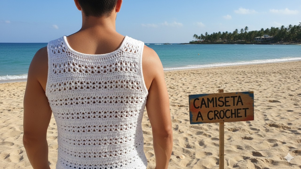 CAMISETA PARA HOMBRE A CROCHET