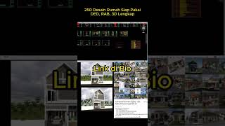 Salah satu dari 250  desain rumah lengkap siap pakai: denah, tampak, potongan, RAB, hingga anim