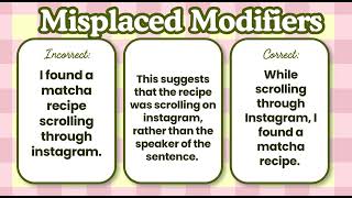 Misplaced and Dangling Modifiers (Sept 24th Sub Plan Lesson)