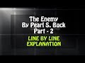 The Enemy (Line by Line) Part - 2 in Hindi By Pearl S. Buck | Vistas | Class 12 CBSE
