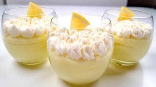 Creamy lemon mousse in 5 minutes  No eggs, no bake lemon dessert