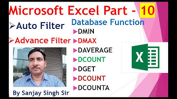 MS Excel Tutorial Part-10 by Sanjay Singh एम एस एक्सेल ट्यूटोरियल पार्ट – 10 इन हिंदी बाई संजय सर