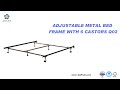 Twinfullqueenking adjustable metal bed frame with 6 castors q02