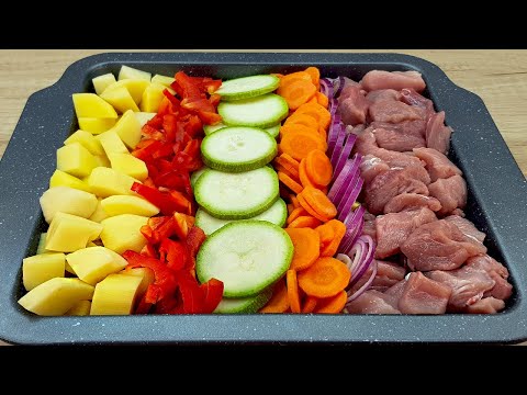 Unglaublich lecker und schnell Ein einfaches Rezept fr Fleisch mit Gemse im Ofen!  132