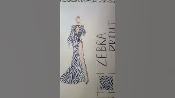 Zebra print dress fashion sketch ✨ #fashiondesigner #youtubeshorts #fashionblogger  #shorts