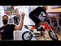 Riding Dirt Bike Through Restaurant!