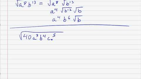 Simplifying Radicals (square roots) with variables