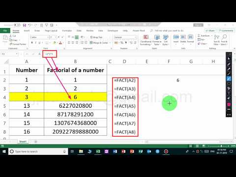 Fact function example in excel