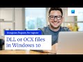 Unregister register reregister dll or ocx files in windows 10