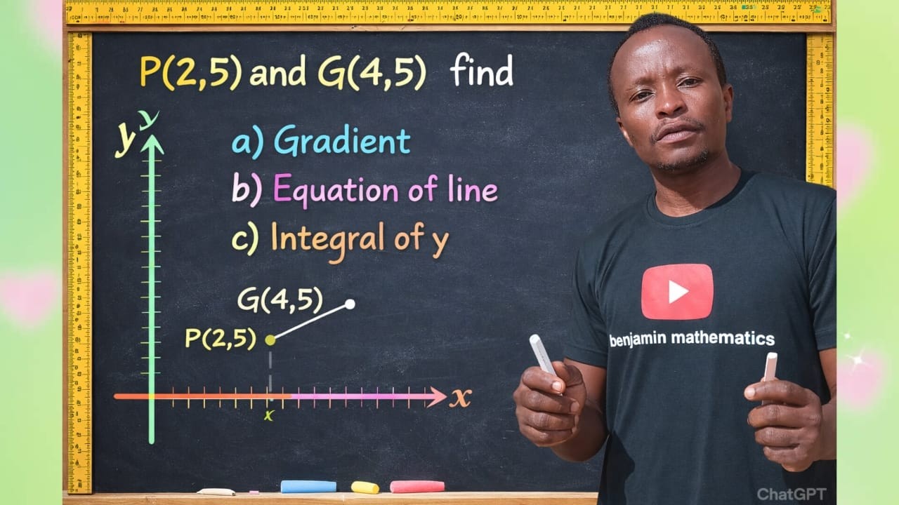 Step-by-Step: Gradient + Equation of Line + Integral From Two Points