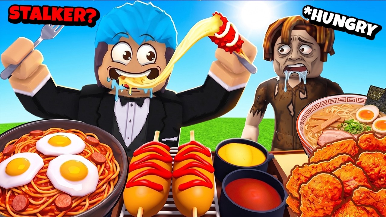 PINAKAIN KO NG LIBRE ANG STALKER KO | ROBLOX | Mukbang Corner