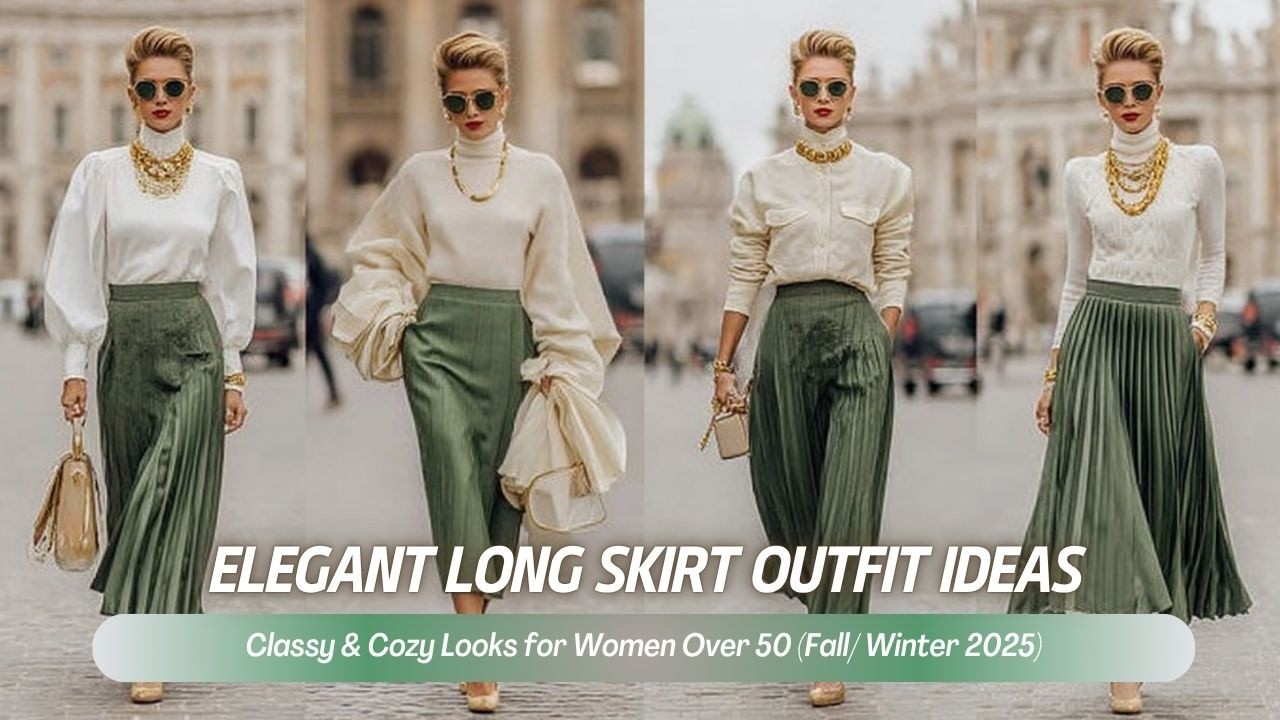 Идеи элегантных образов с длинной юбкой | Стильные и уютные образы для женщин старше 50 лет (осен...