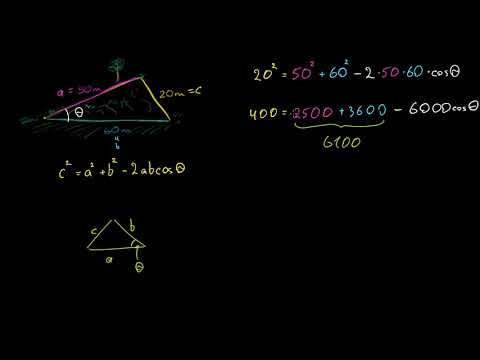 კუთხის გამოთვლა კოსინუსების თეორემით