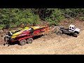 RC BOAT LAUNCH AND RECOVERY, DUALLY TRUCK AND TRAILER HOMEMADE.