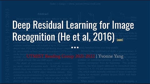 Deep Residual Learning for Image Recognition - Session 1