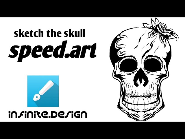 how to draw a skull with hand speed_vector_illustration sketch class=