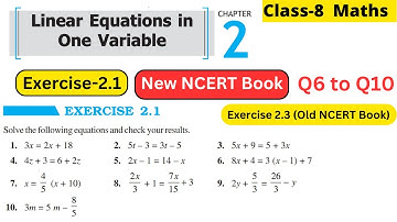 Class 8 Maths Chapter 2 Linear Equations in One Variable Exercise 2.1 Q6 to 10 Solved #class8