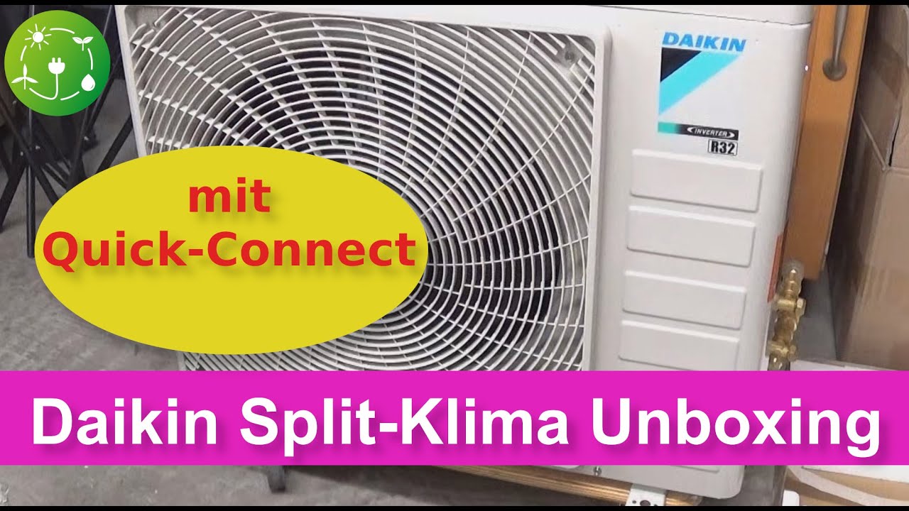 3,5kW Daikin Sensira Split-Klimaanlage Unboxing mit Quick-Connect System -  YouTube