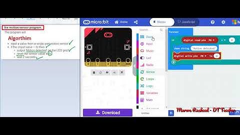 Motion Sensor program  - MakeCode