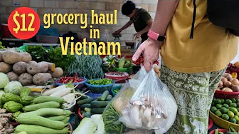 🍜 Vietnam Street Market Challenge: How Much Can I Buy with $12 US Dollars | Budget Grocery Haul