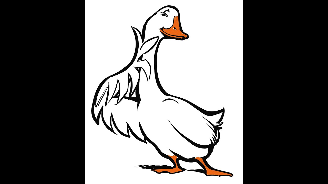 Рисунок гуся в очках