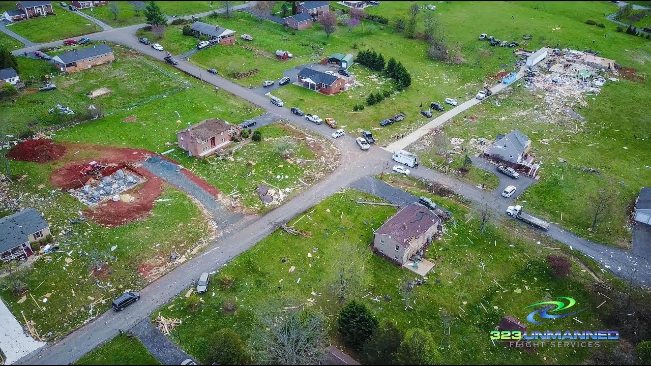 Elon Tornado Aerial Footage April 16, 2018 YouTube