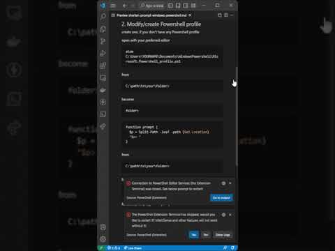 How to shorten Powershell prompt in windows