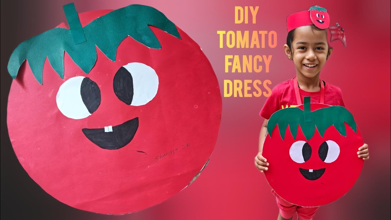 DIY tomato 🍅 fancy dress|| Kindergarten class project work