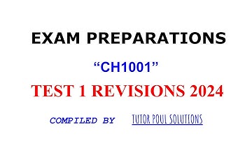 CH1001 TEST 1 REVISIONS 2024