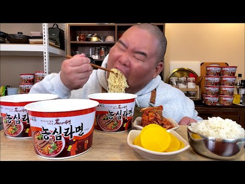 얼큰한 국밥 같은 사발면 3개에 밥까지 말아 먹었습니다 feat.농심라면
