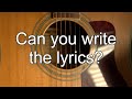 Songwriters backing track acoustic guitar song 38