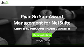 DEMO: PyanGo Sub-Award Management for NetSuite
