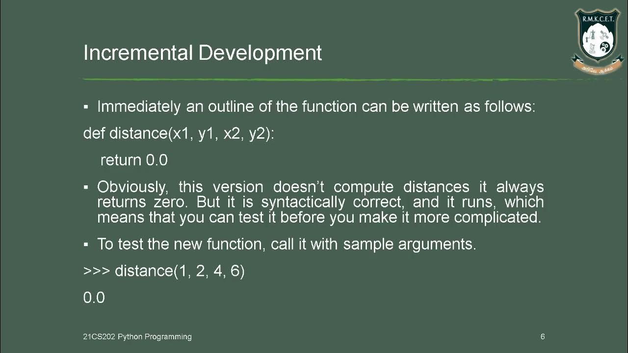 python Unit II Incremental Development - YouTube