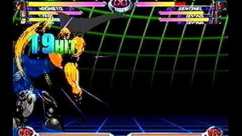 MvC2: Magneto 5 Fierce into bubble to Sentinel infinite variations