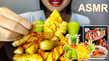 ASMR RUJAK NANAS DAN JAMBU AIR DENGAN BONCABE | PINEAPPLE AND WATERY ROSE APPLE SALAD WITH BONCHILI