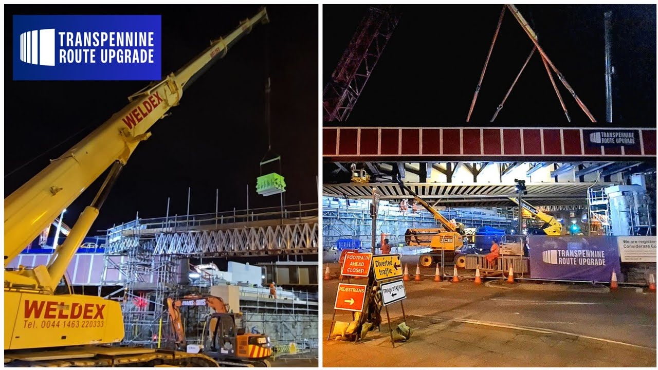 TRU UPDATE 🏗 Cranes in action during intensive overnight work on bridge 👷‍♀️ 