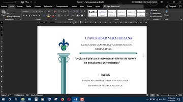 Como elaborar una Tabla de Contenidos en Word 2016