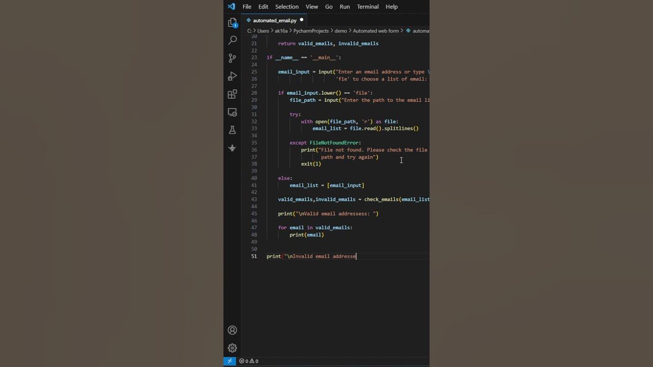 email validation in python | how to validate email address #shorts # ...