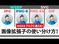 Webやブログで重要なJPG・PNG・WEBPなどの【画像拡張子】の特徴や違い＆その使い方を徹底解説！