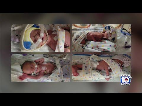 Woman gives birth to first set of quadruplets at Miami hospital 