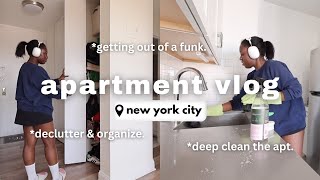 NYC APARTMENT VLOG: lets get out of this FUNK together :/ clean, organize, & reset with me.