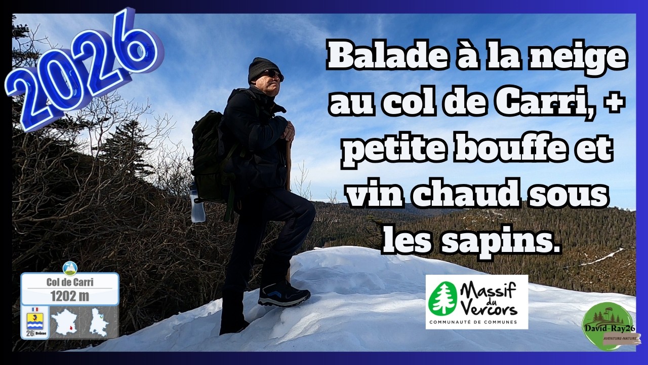 Balade à la neige au col de Carri, + petite bouffe et vin chaud sous les sapins.