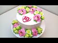 Торт с орхидеями и розами на 10000(крем БЗК). /Cake with orchids and roses for 10К(protein custard).